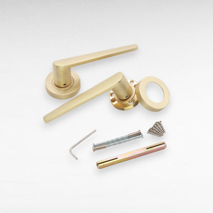 Satin Brass Lever on Rose Door Handles Home Decor