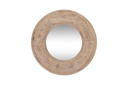 Itwa Mango Wood Carved Mirror - Natural