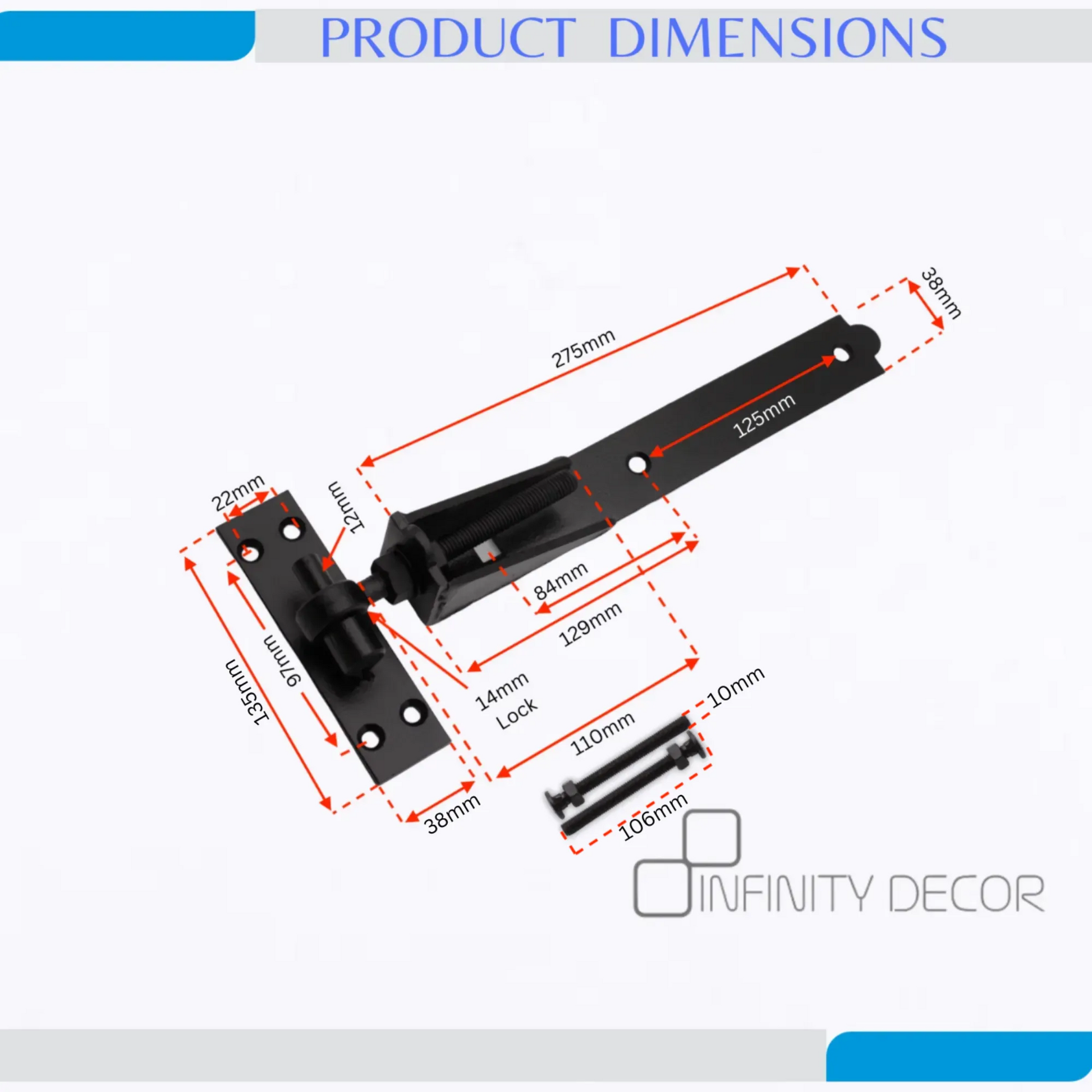 Adjustable Hook and Band Hinge Home Decor