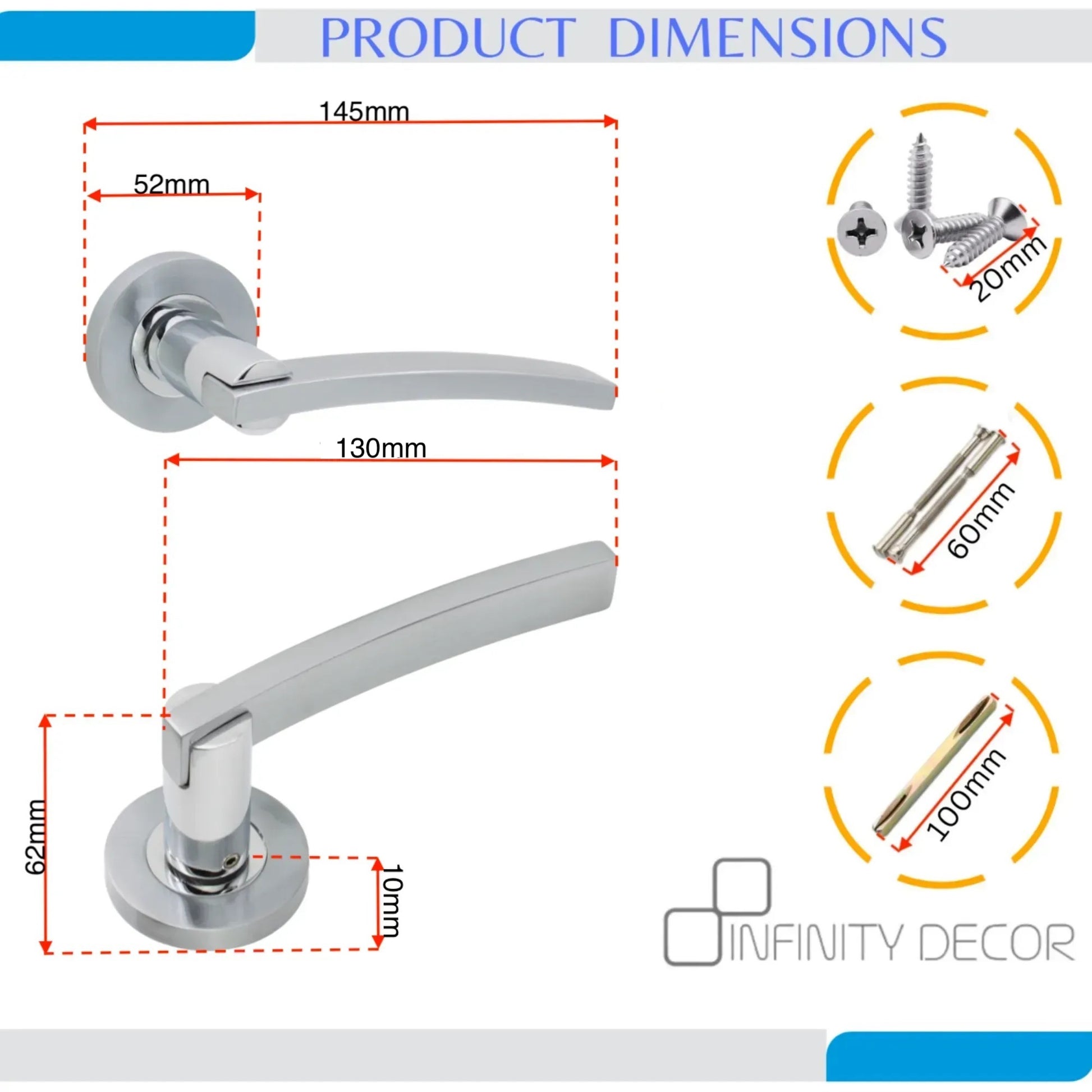Dual Tone Lever Door Handle Home Decor