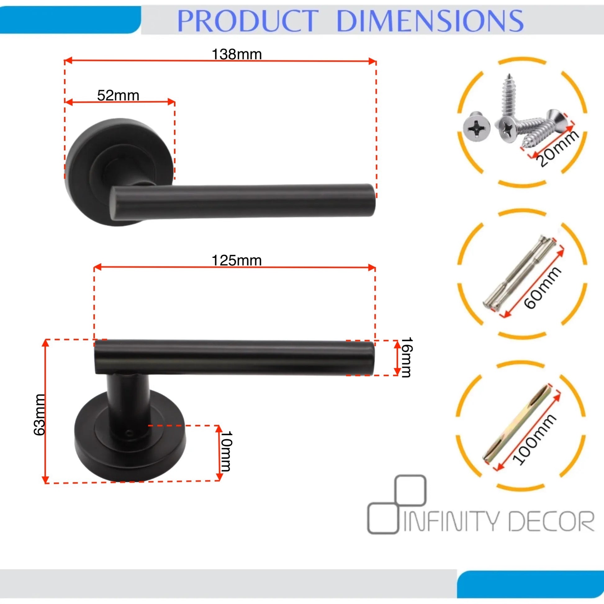 Lever on Rose Door Handle Home Decor