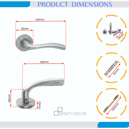 Zofie Lever Door Handle Satin Chrome