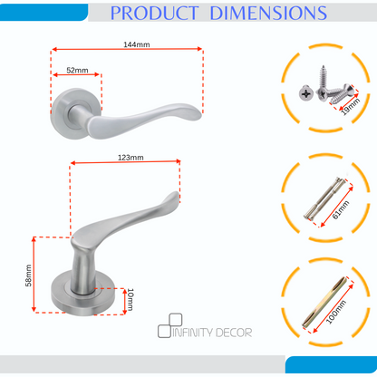 Satin Chrome Lever Door Handle Home Decor 