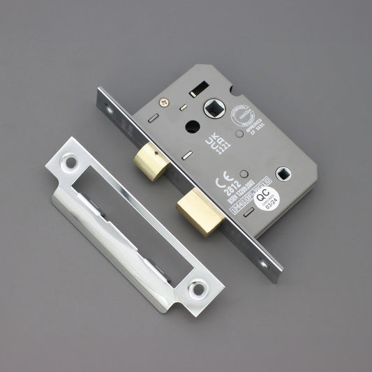 3" CE 3 Lever Bathroom Lock FD60 - Nickel Plated