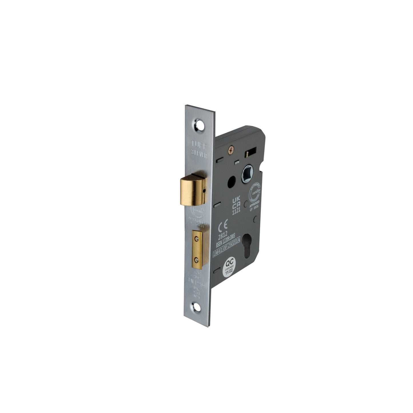 2.5" CE Euro Profile Mortice Sash Lock - Satin Chrome