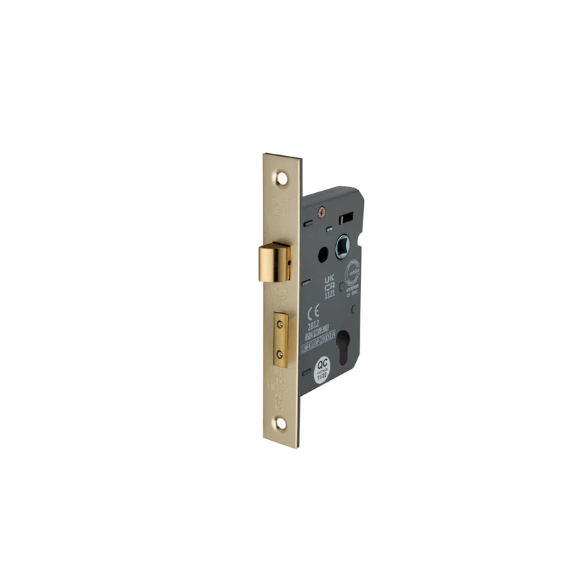 3" CE Euro Profile Mortice Sash Lock - Satin Brass