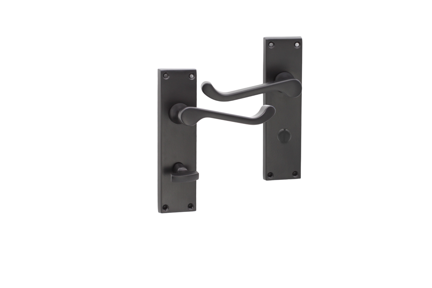 Matt Black Victorian Scroll PRIVACY Lever Handle Home Decor  