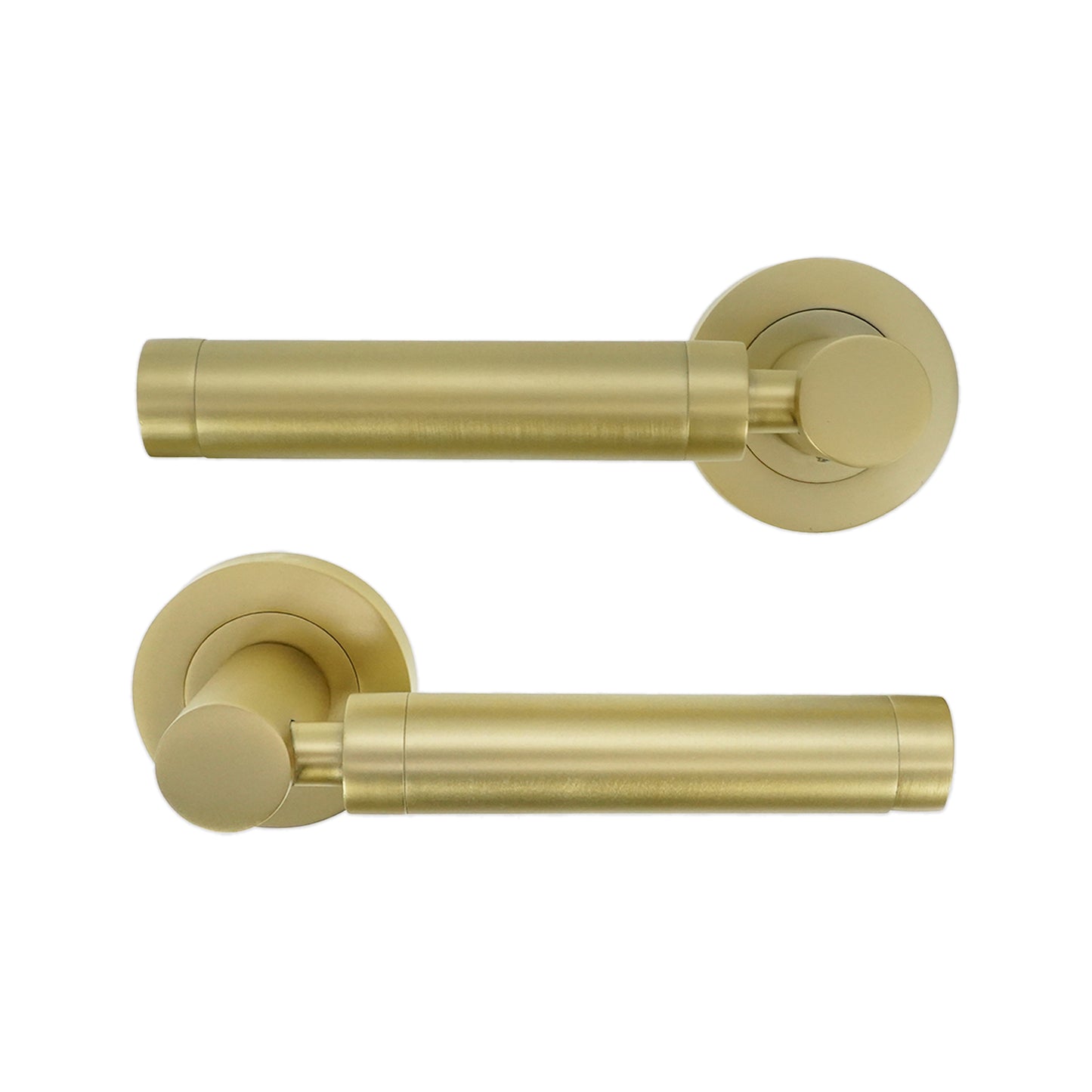 Zest Lever on Rose Satin Brass Latch Pack