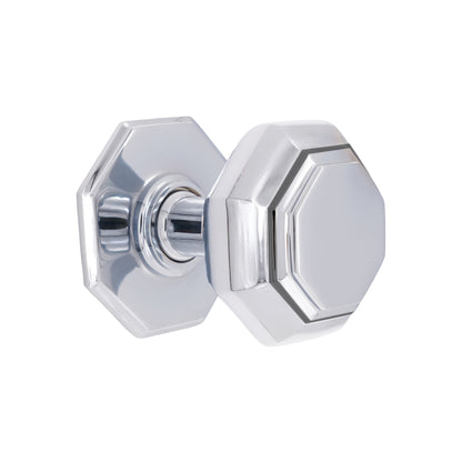 Polished Chrome Octagonal Centre Door Knob Home Decor