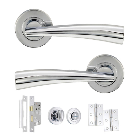 Leygo Lever on Rose Polished Chrome Bath Pack