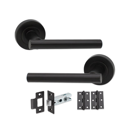 Matt Black Lever on Rose Latch Pack Home Decor 