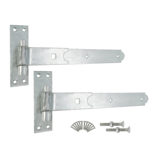 Hook and Band Hinge (2)- Straight 12" - 300mm Zinc
