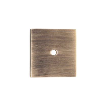 Square Backplate for Cupboard Knobs Antique Brass