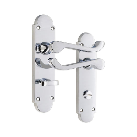 Oakley Lever on Backplate Bathroom Polished Chrome