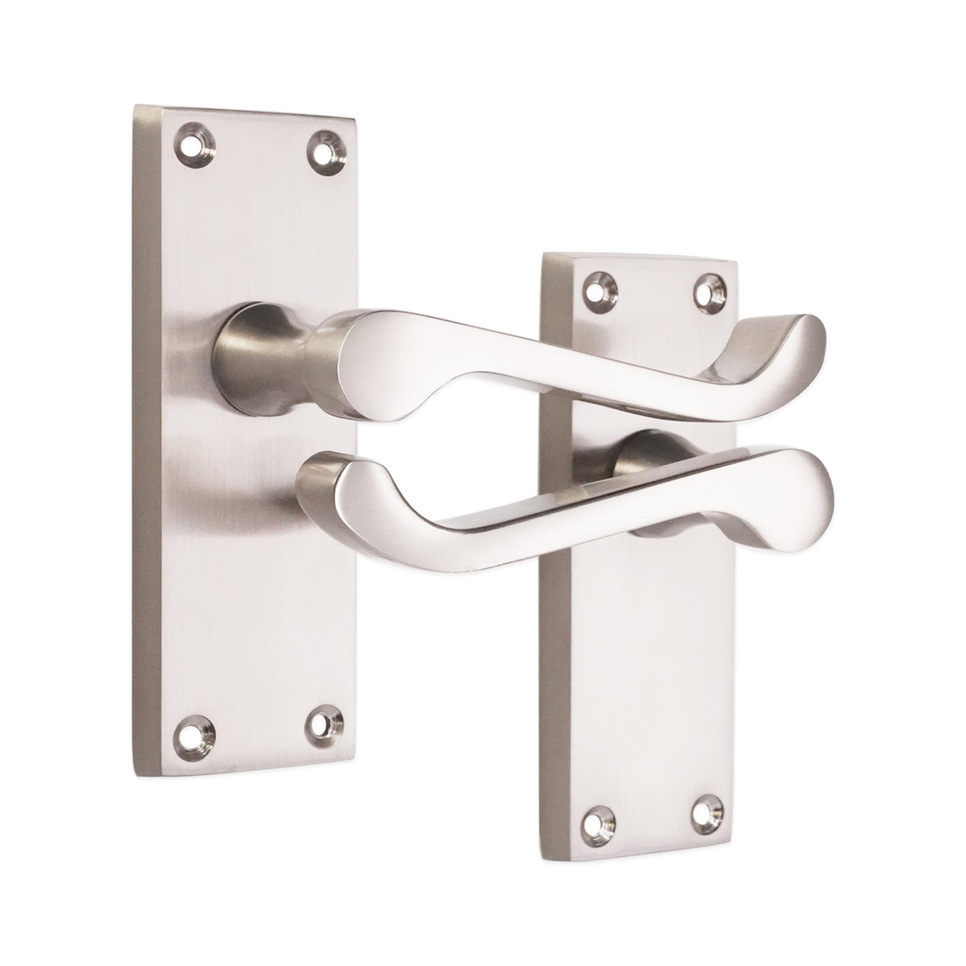 Satin Nickel Lever on Backplate Door Handles Home Decor