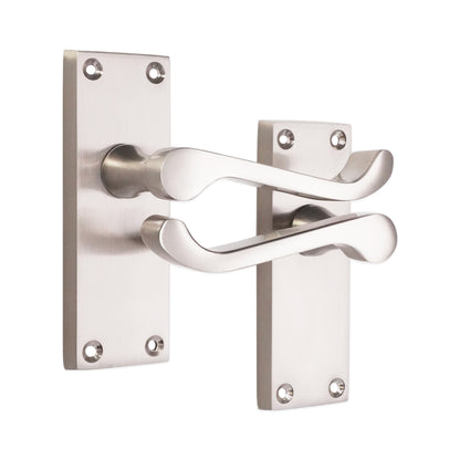 Satin Nickel Lever on Backplate Door Handles Home Decor