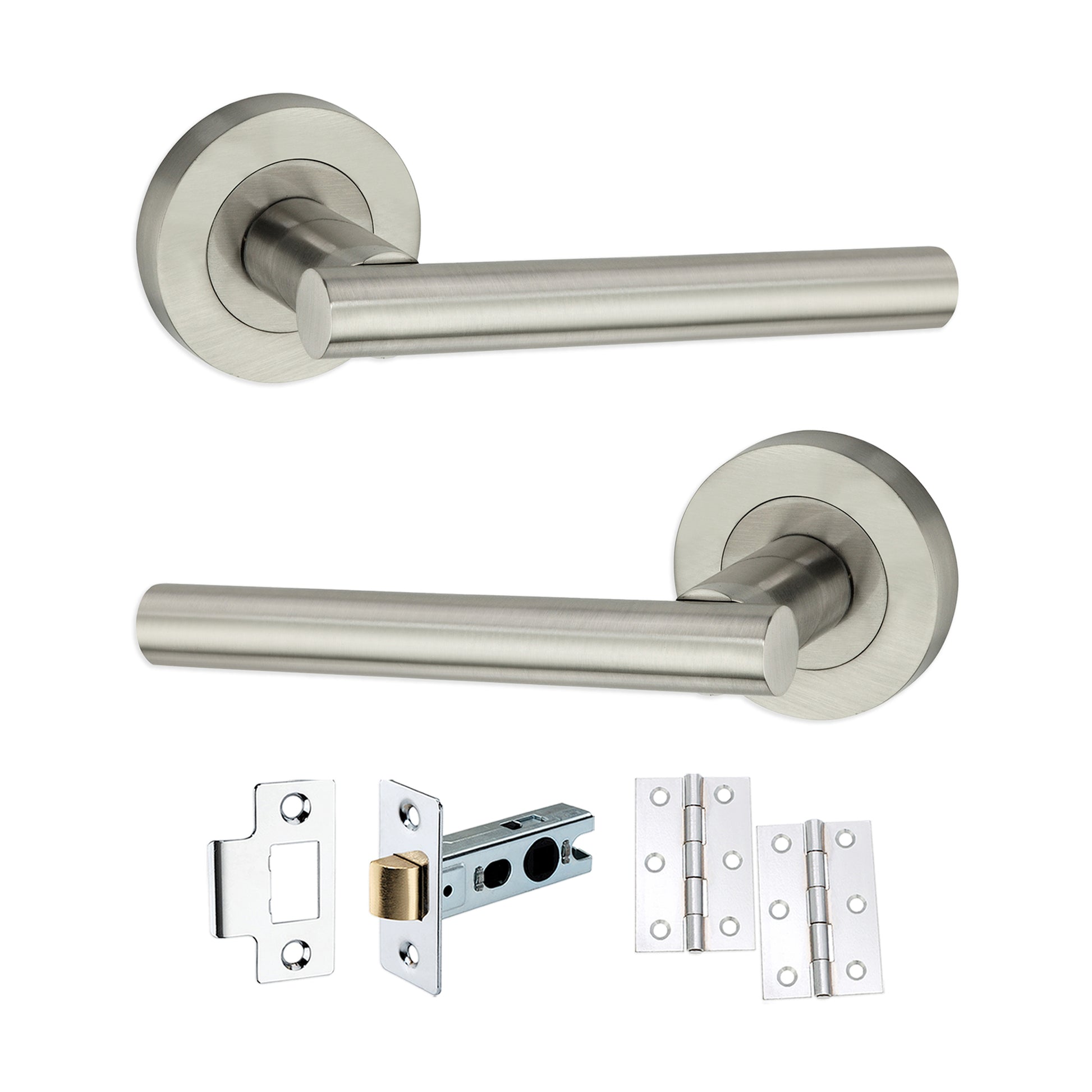 Satin Nickel Lever on Rose Latch Set