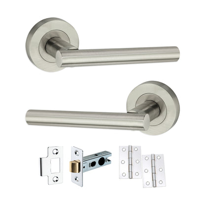 Satin Nickel Lever on Rose Latch Set
