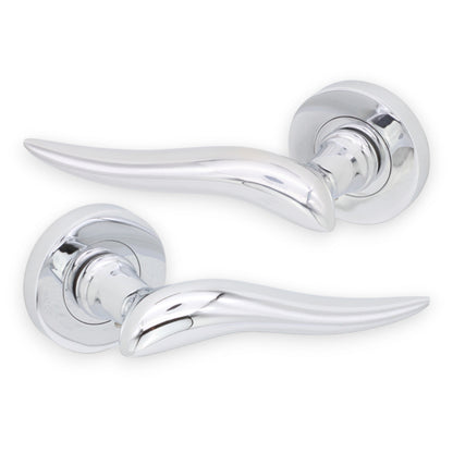 Flavia Lever on Rose Polished Chrome Lock Pack