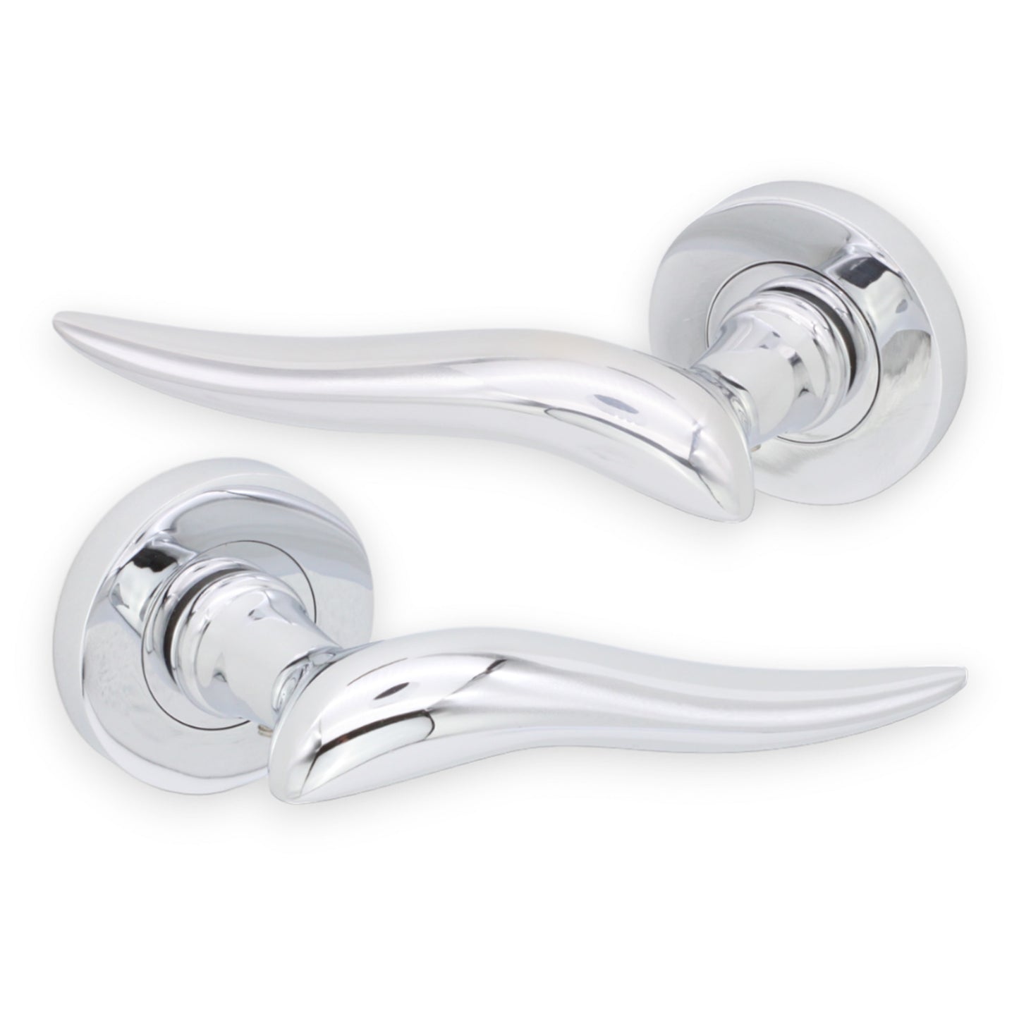 Flavia Lever on Rose Polished Chrome Latch Pack