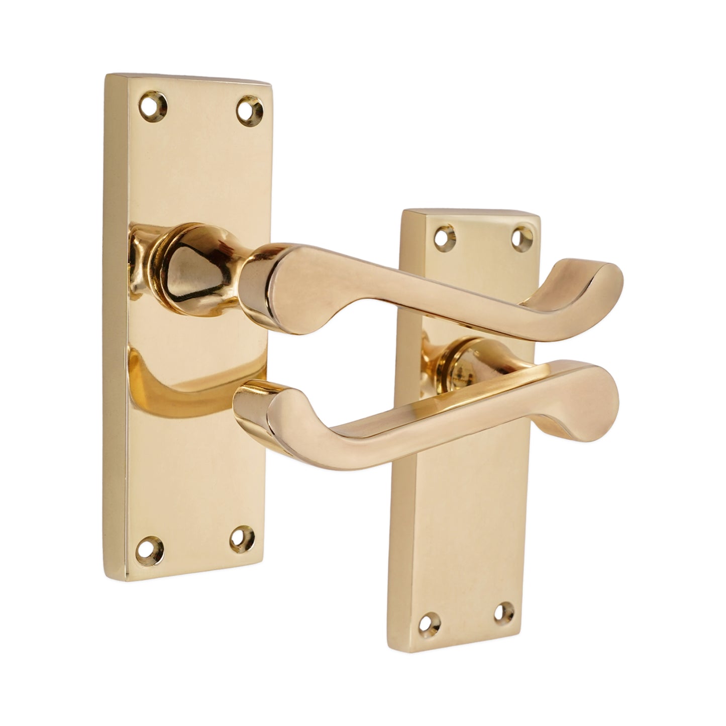 Polished Brass Lever on Backplate Door Handles Home Decor