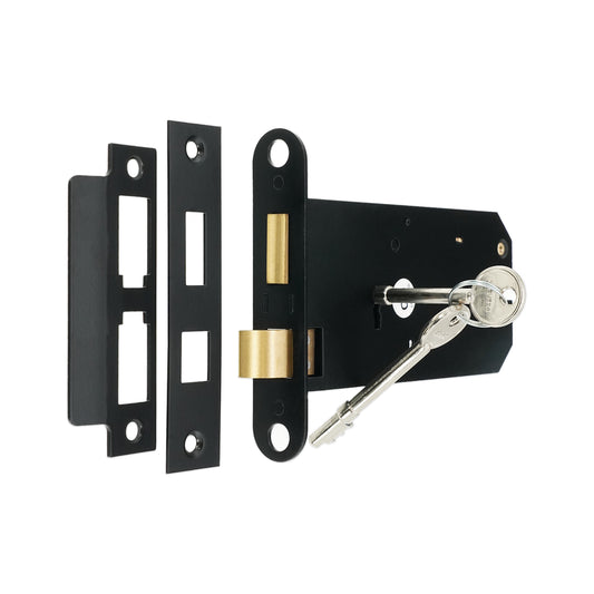 3 Lever Horizontal Sash Lock 6"- Matt Black