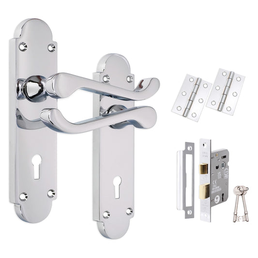 Oakley Lever on Backplate Lock Pack Polished Chrome
