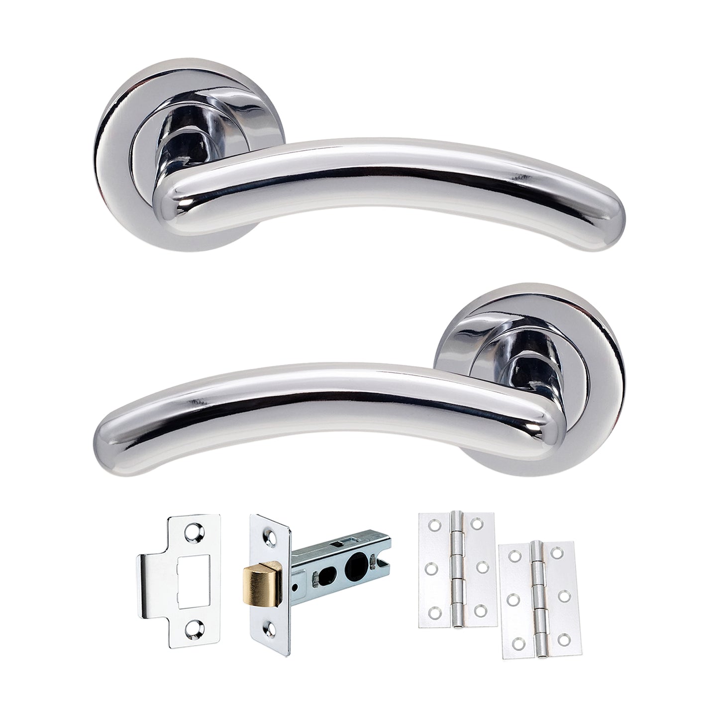 Polished Chrome Lever on Rose Latch Pack Home Decor 