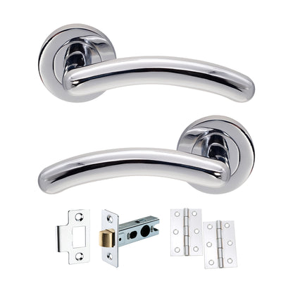 Polished Chrome Lever on Rose Latch Pack Home Decor 