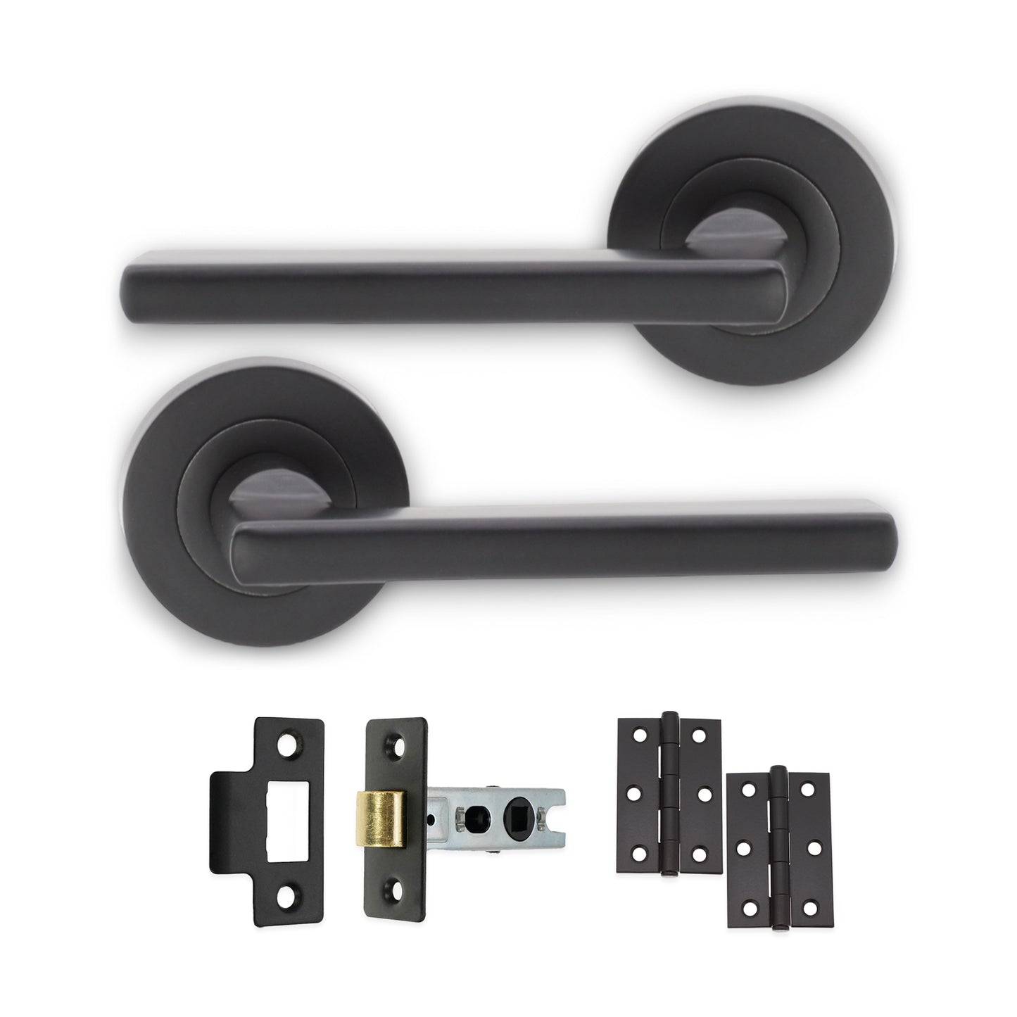 Matt Black Lever on Rose Latch Pack Home Decor