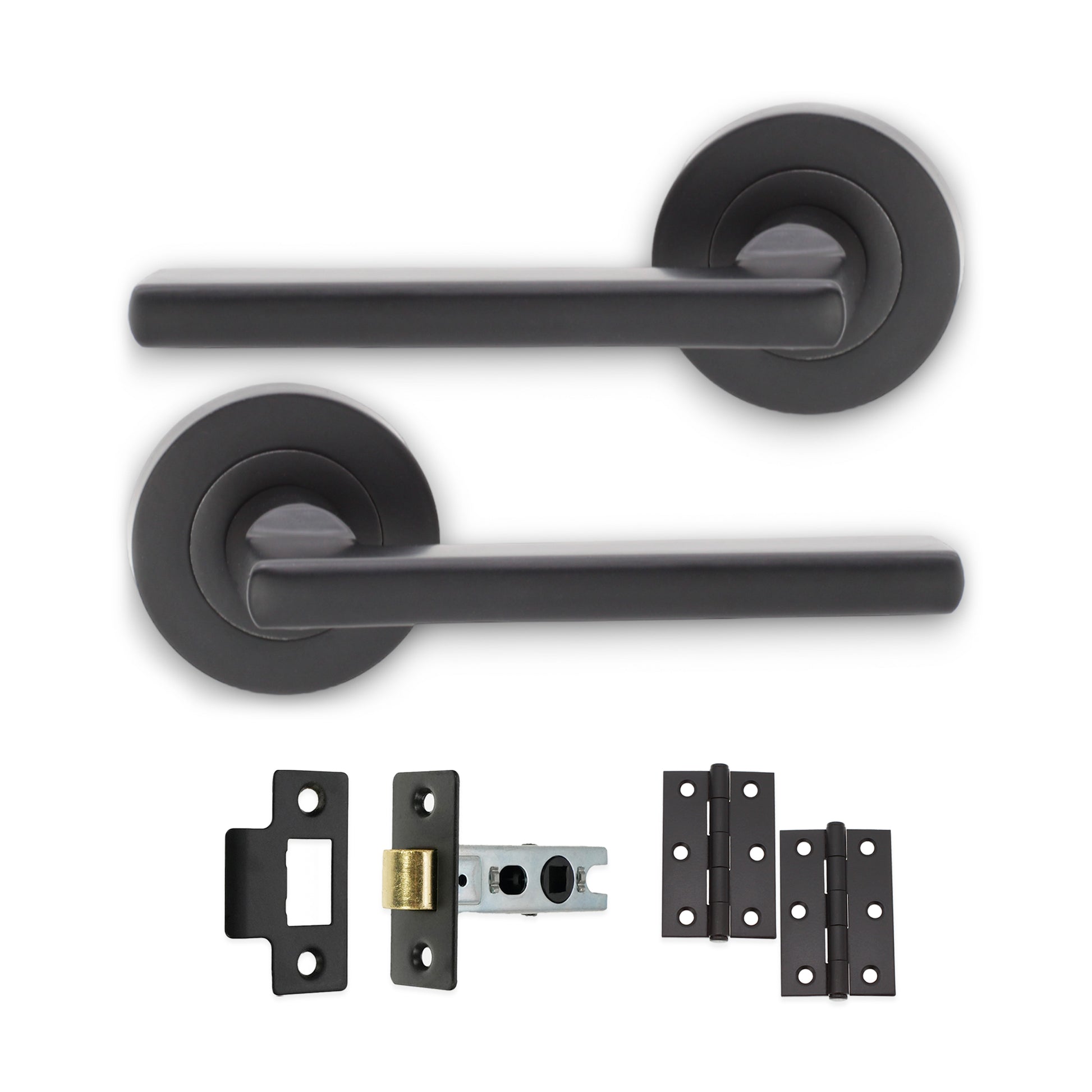 Matt Black Lever on Rose Latch Pack Home Decor
