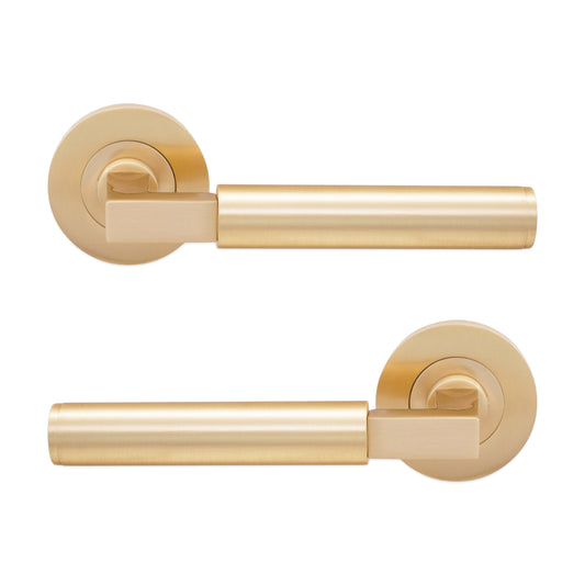 Opal Knurlmond Lever on Rose Satin Brass
