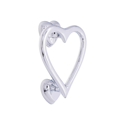 Heart Door Knocker Polished Chrome