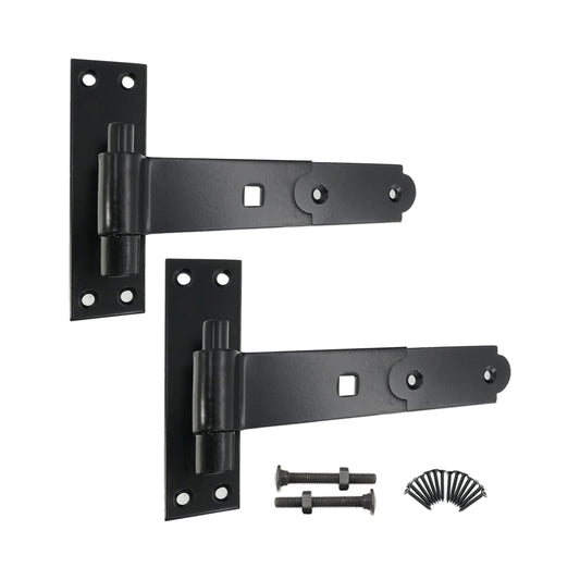 Hook and Band Hinge (2)- Straight 8" - 200mm Black