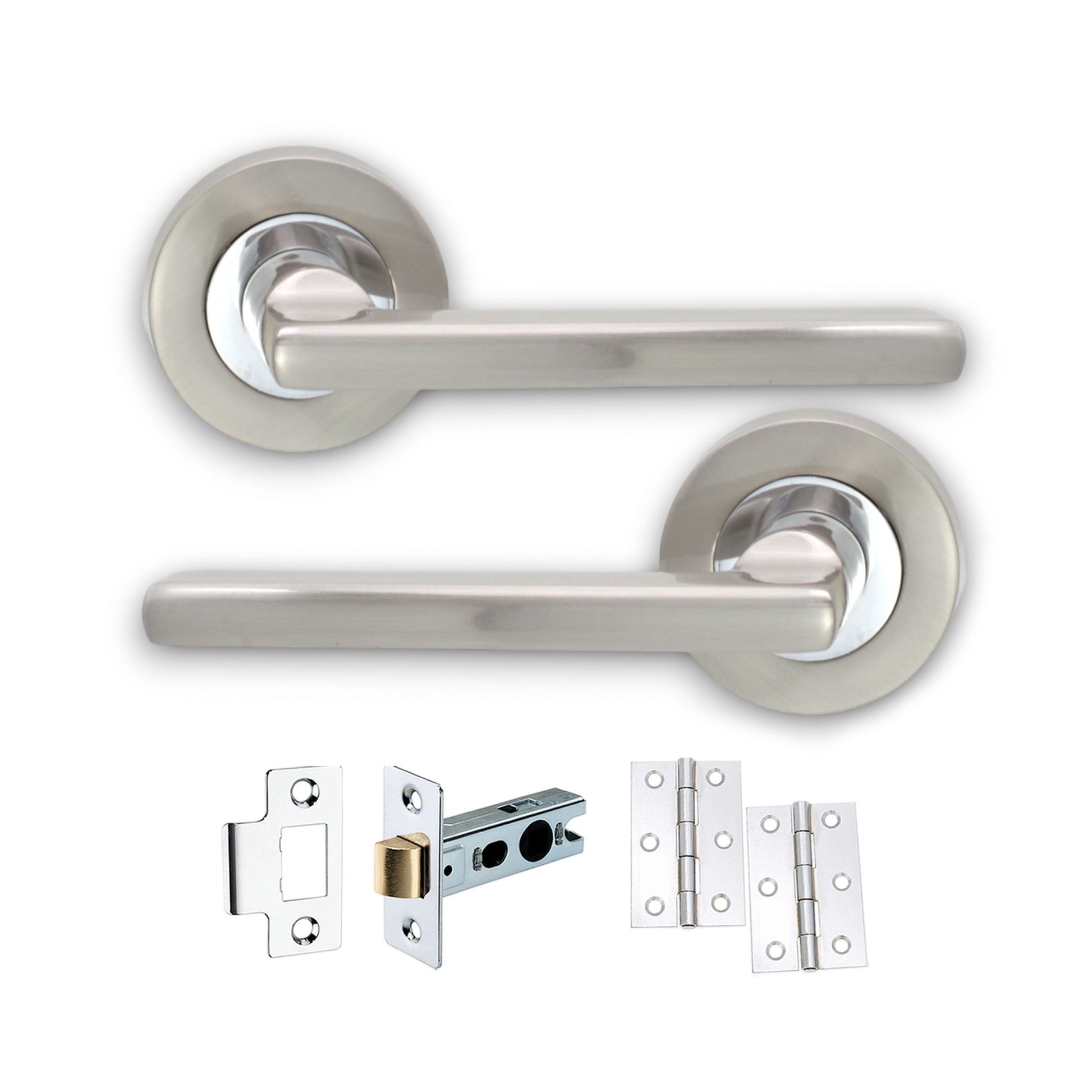Dual Tone Lever on Rose Latch Home Decor