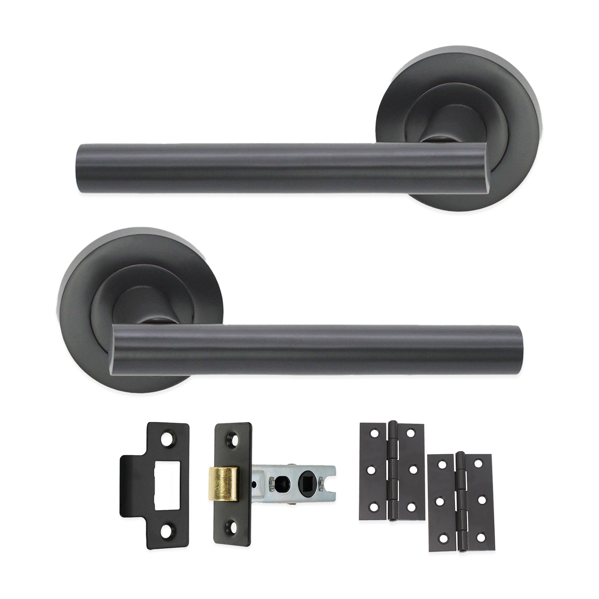 Gunmetal Grey  Jura Lever on Rose Latch Pack Home Decor 
