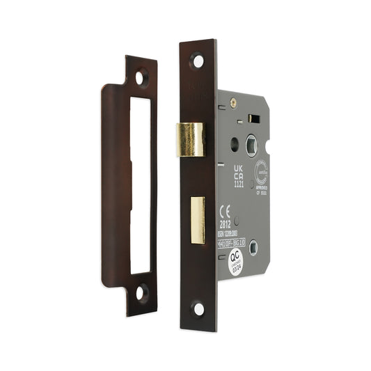 2.5" CE 3 Lever Bathroom Lock FD60 - Aged Bronze