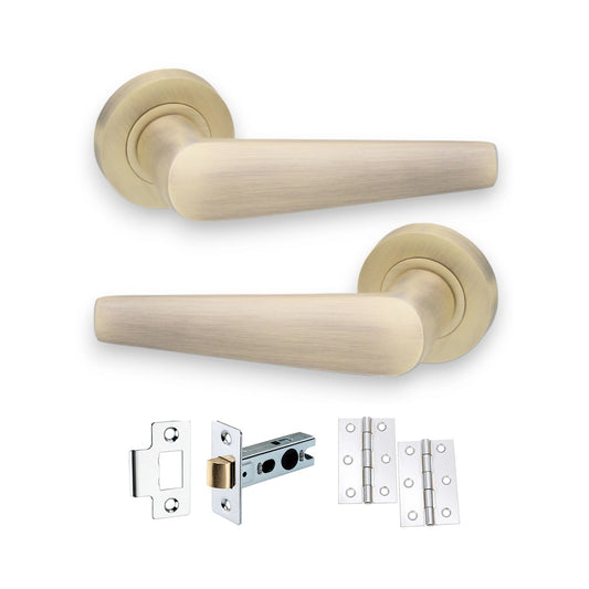 Aero Lever on Rose Matt Antique Latch Pack