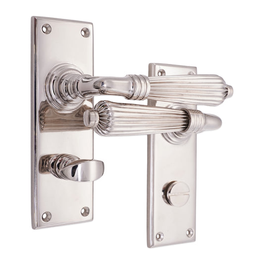 Regency Lever on Backplate Bathroom Polished Nickel
