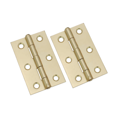 NON CE Mild Steel Butt Hinges - Satin Brass