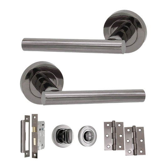 Jura Lever on Rose Black Nickel Bath Pack