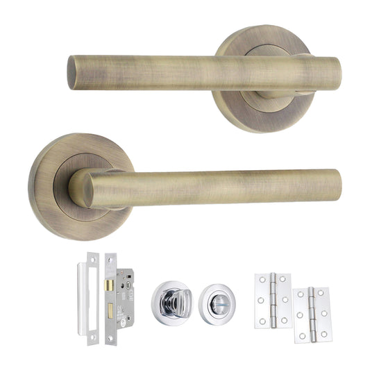 Jura Lever on Rose Matt Antique Bath Pack