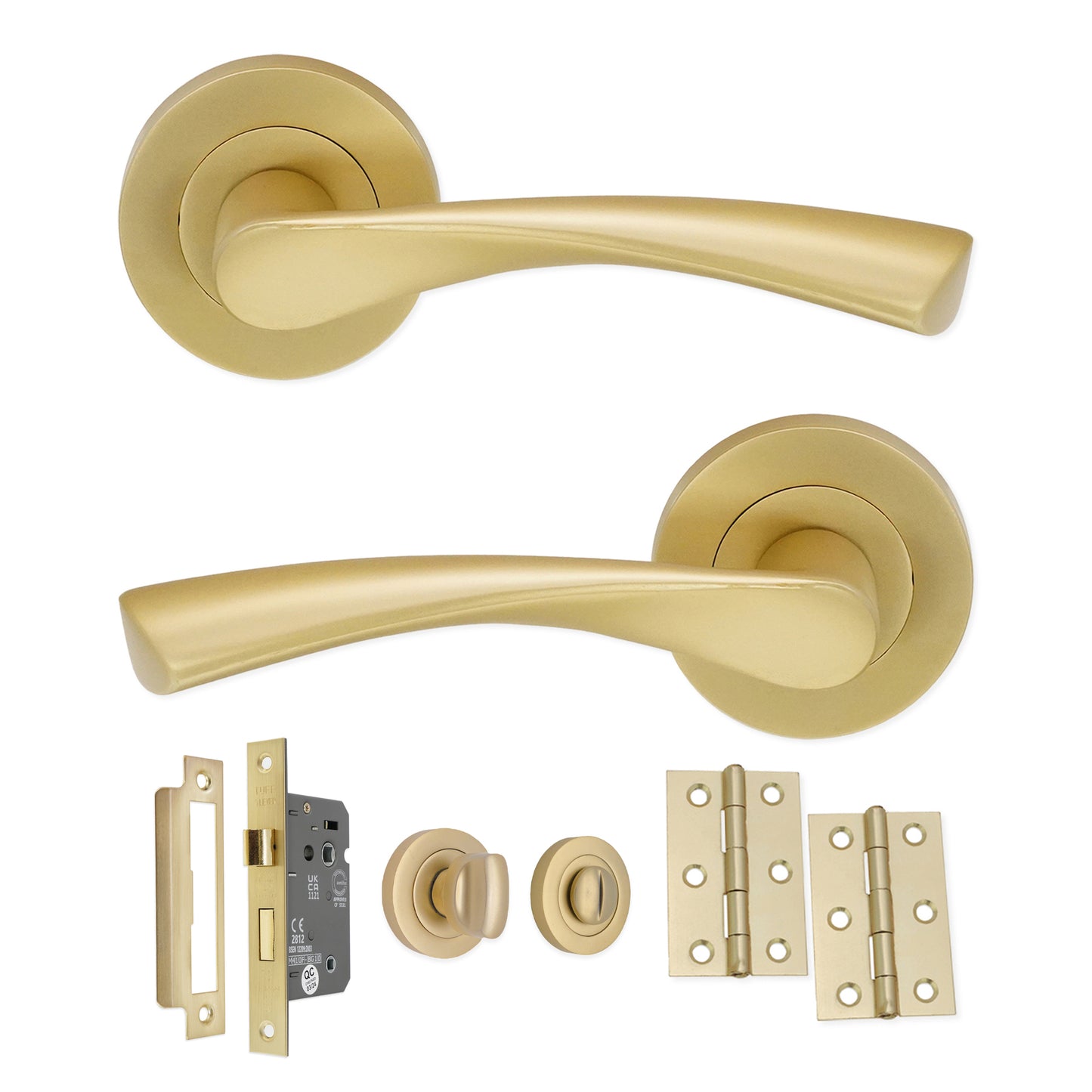 Mercury Lever Türgriff Bad-Set Satiniertes Messing