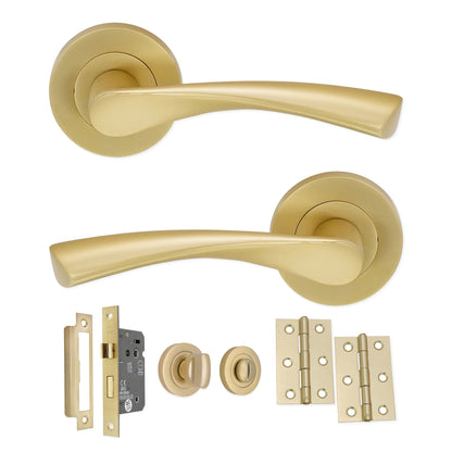 Mercury Lever Türgriff Bad-Set Satiniertes Messing