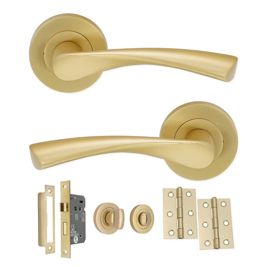Mercury Lever Türgriff Bad-Set Satiniertes Messing