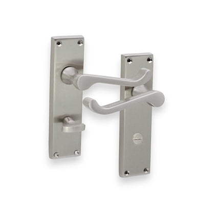 Satin Nickel Victorian Scroll PRIVACY Lever Handle 150mm Home Decor  