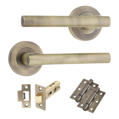Matt Antique Lever on Rose Latch Pack Home Decor