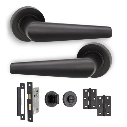 Aero Lever on Rose Matt Black Bath Pack