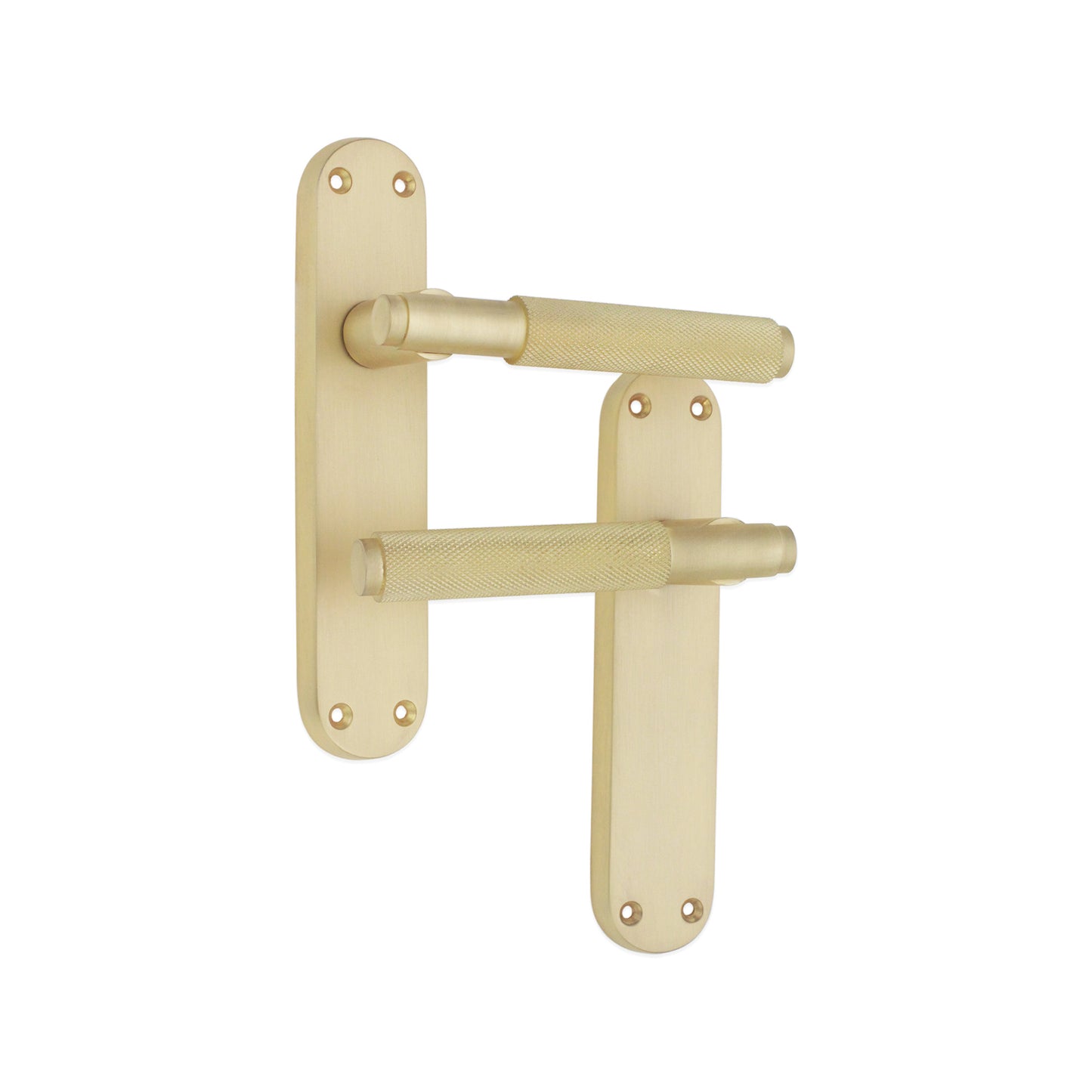 Knurled Lever on Backplate Latch Satin Brass Home Decor