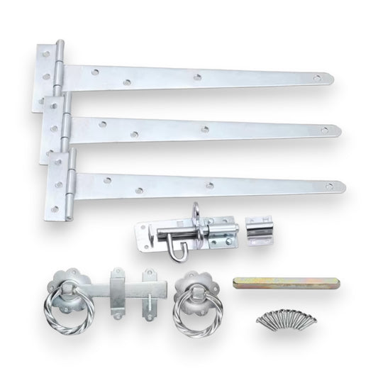 10" 250mm Twist Ring Gate Ironmongery Kit Zinc